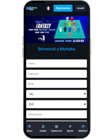 Mystake Crea il tuo account